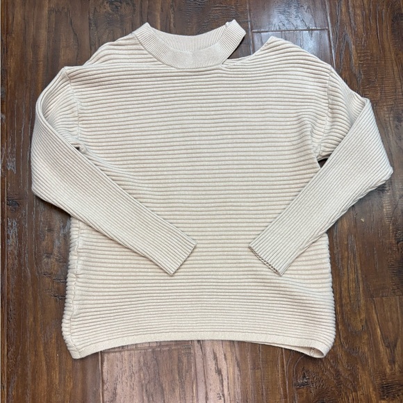 Kirundo Women’s Ribbed Body Con Beige XL Long Sleeve Pullover Sweater #2121 - Picture 1 of 5